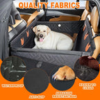 Extended Dog Car Seat Back for Dog Car Seat Cover Oxford Cat Back Seat Back Pet Hammock with Safety Belt for Medium Large Dogs