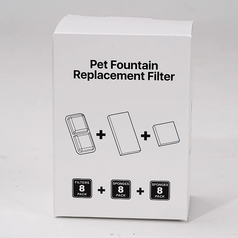 8Pcs Replacement Filters for Stainless Steel Cat Water Fountain Filters 2L Pet Water Fountains Filters for Cats Indoor