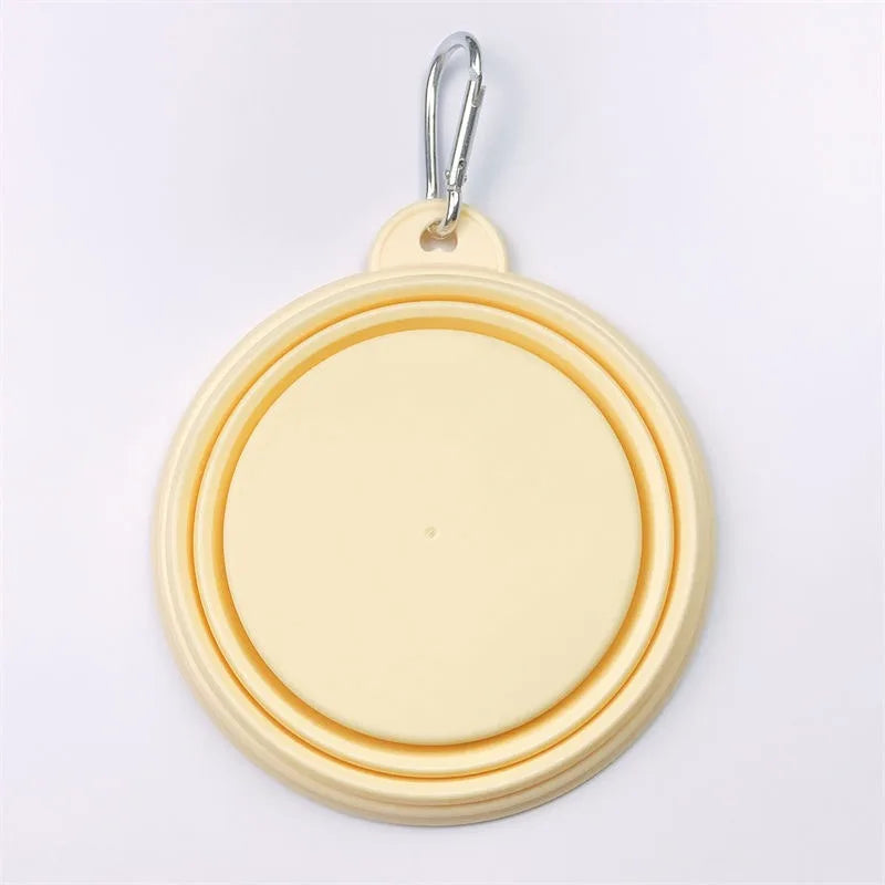 350ml Macaron Color Pet Portable Foldable Dog Bowl for Outdoor Travel Collapsible Dog Bowl Silicone Pet Drinking Water Bowls