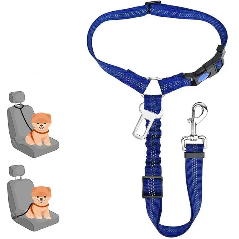 Dog Car Seat Belt Seatbelt Harness Adjustable Metal Buckle Elastic Reflective Vehicle Car Tether for Small Medium Large Dogs