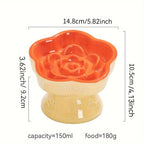 Colorful High-Footed Slow Feeder Ceramic Cat Bowls Anti-Spill Neck Protecting Pet Bowl for Small Dogs and Cats