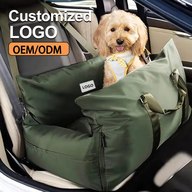 Luxury Waterproof Dog Car Seat Bed Comfortable Puppy Travel Pet Car Safety Buckle Customizable OEM Logo for All Season