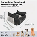 Waterproof Dog Car Seat Portable Elevated Pet Booster Seat with Ideal for Small Large Dogs Non-Slip Travel Dog Bed for Vehicle