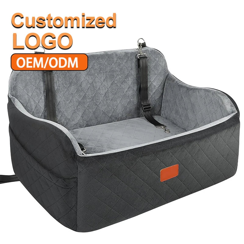 Custom Detachable Dog Car Seat Memory Foam Dog Booster Seat Travel with Storage OEM ODM Bag Dog Beds for Medium Large Dogs