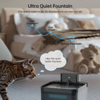 3pcs Filters Square Wireless Cat Water Fountain 74oz/2.2L Pet Water Fountain 2000mah Battery Automatic Cat Water Dispenser