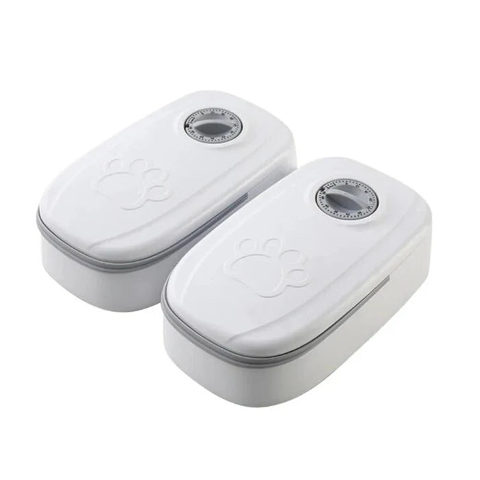 2 Meals Timed Automatic Dog Feeder Dual Bowls Smart Cat Food Dispenser Wet Dry Pet Food Dispenser Pet Feeder Cat Accessories