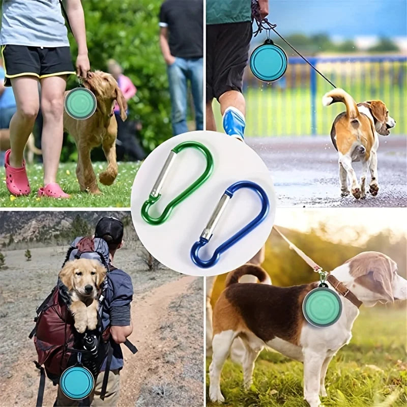 Collapsible Dog Bowl Foldable Pet Bowl with Lid Dog Travel Bowl Portable Foldable Cat Feeder for Pet Walking Parking Camping