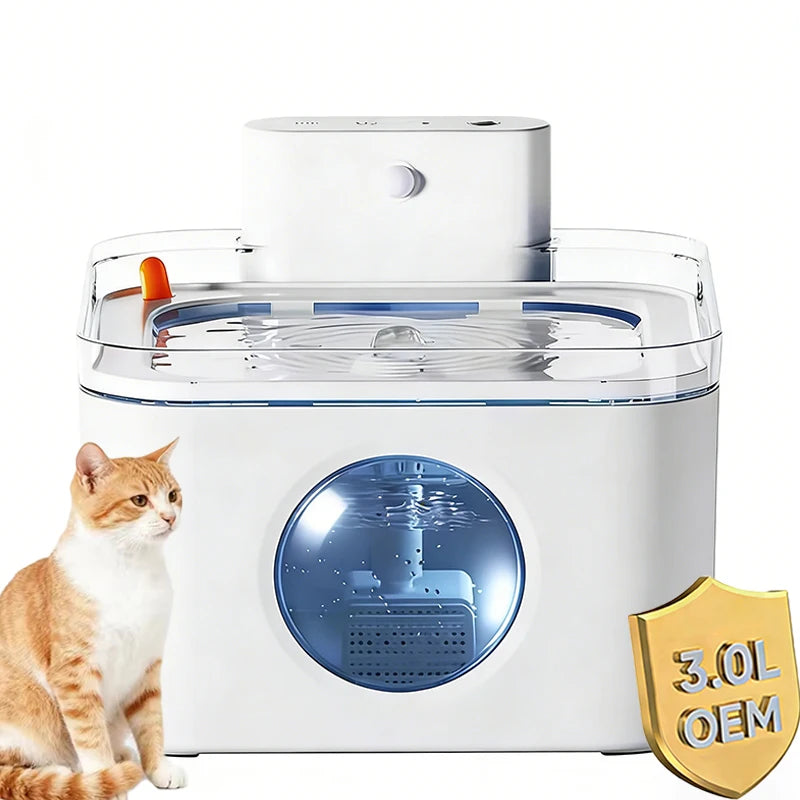 3L Wireless Cat Water Fountain 5200mah Rechargeable Smart Sensor Cordless Automatic Pet Water Fountain Cat Water Dispenser