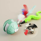 Interactive Cat Ball Toy Automatic Rolling Ball Puzzle Cat Toy for Bored Cats Indoor Use with Pet LED Laser Indoor Training Tool
