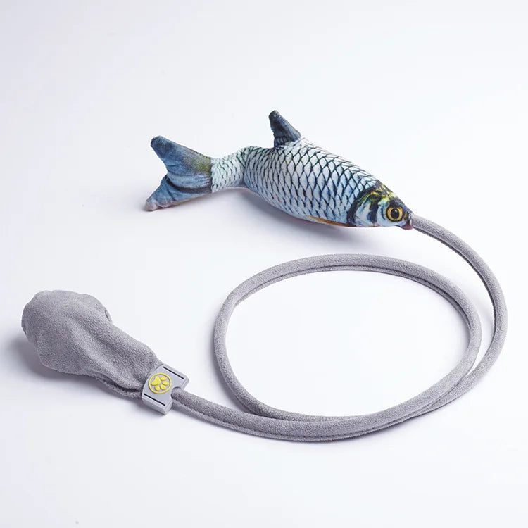 Interactive Cat Toys Cat Moving Fish Realistic Flopping Fish Cat Kicker Catnip Toys with Air Bag Funny Flipping Exercise