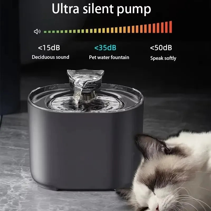 2.2L Automatic Cat Water Fountain Plastic Pet Water Dispenser with Recirculating Filtration System Cat Water Bowl