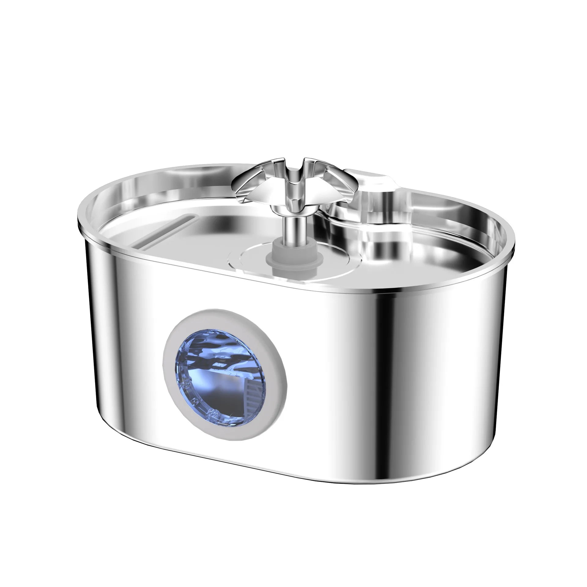 2026 New Custom 2.2L Stainless Steel Automatic Cat Water Fountain with Water Level Window Pet Water Dispenser Cat Products