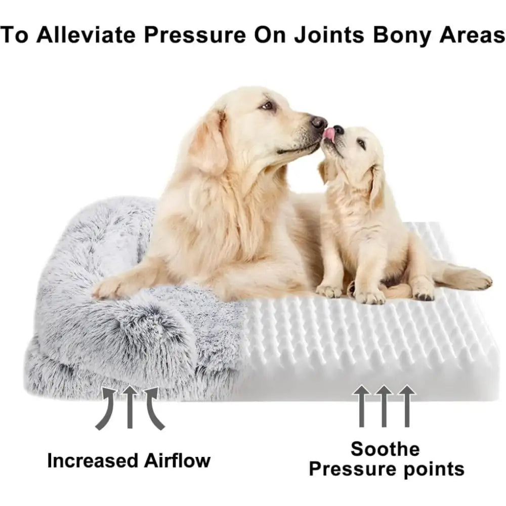 Orthopedic Dog Beds for Large Dogs Fluffy Large Dog Bed with Removable Washable Cover Non-Slip Bottom Foam Couch Bed