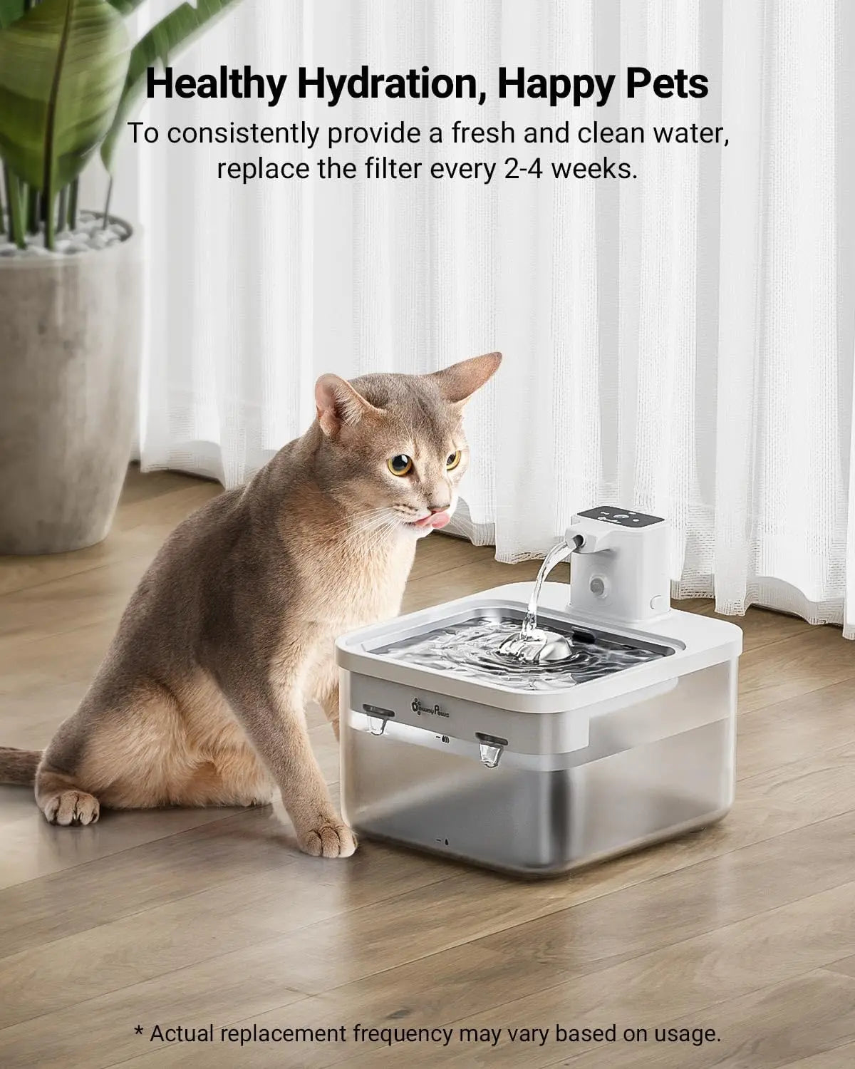 6 Packs Replacement Filters for 2.5L Battery Operated Cat Water Fountain DPWFP6, 3 Months Set of Replacement Filters
