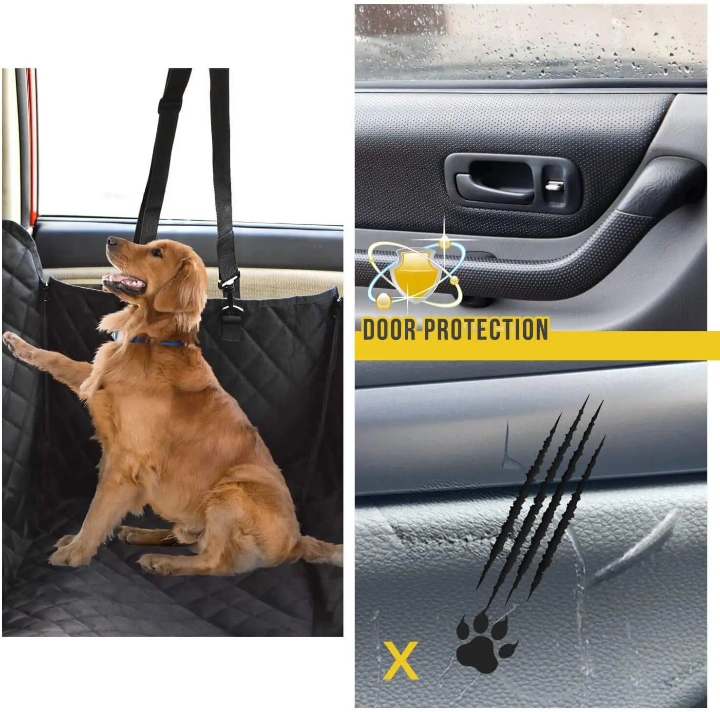 Waterproof Oxford Dog Car Seat Cover for Modern Luxury Car Travel Bed Mesh Window Storage Pocket Scratchproof Nonslip Cars SUVs