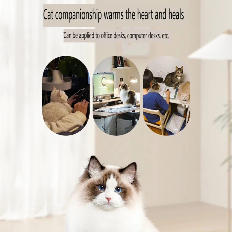 Soft Cat Desk Bed Nest for 3 Cats Comfortable Kitten Cat Hammock for Desk Rotation Adjustable Height Indoor Kitty Bed