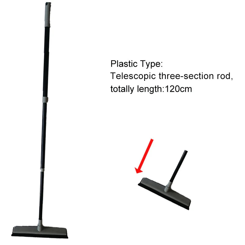 Adjustable Rubber Pet Hair Removal Broom Brush Dust Scraper Carpet Sweeper Wash Mop Telescopic Window Car Floor Cleaner