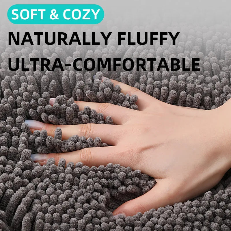 Microfiber Dog Door Mat for Indoor Outdoor Quick Dry Chenille Entryway Carpet Non-Slip Absorbent for Summer Winter Soft Pet Rug