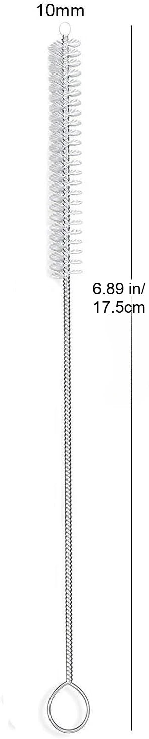 Long Straw Brush for Automatic Cat Water Fountain Cleaning Accessories Stainless Steel Oval Pipe Tube Cleaner 6.89X3.94inch