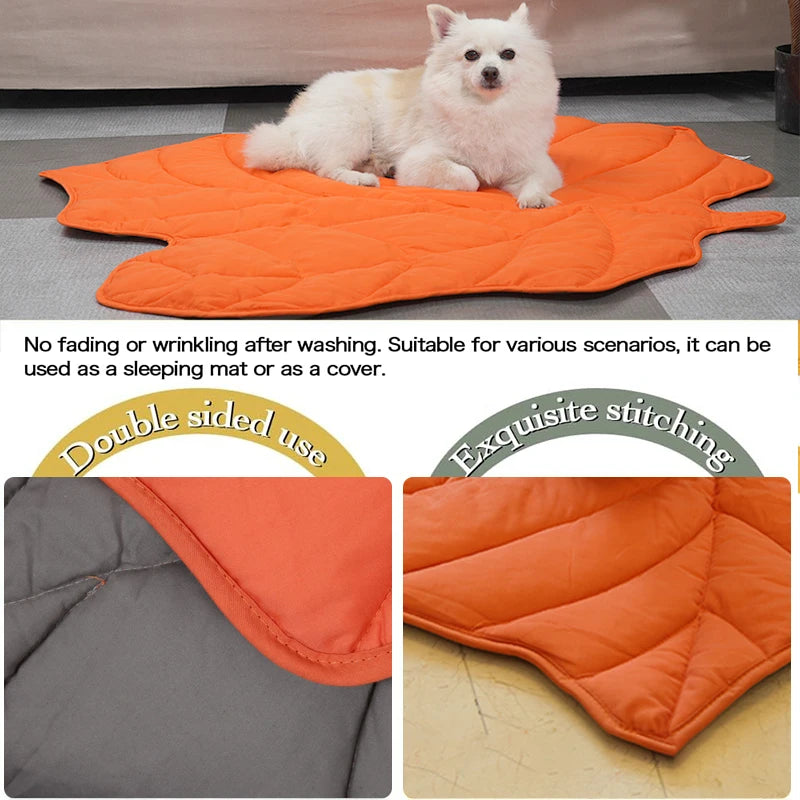 Decorative 3D Leaves Shaped Pet Blanket Cushion Household Cat Dog Blanket Soft Cooling Dog Mat Blankets for Dog Bed Couch Sofa