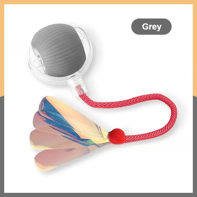 Interactive Cat Toy Ball with Replaceable Tail Automatic Moving Cat Toys Indoor Electric Interactive Rolling Ball for Dog Cat