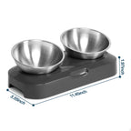 Stainless Steel Pet Bowl Cat Double Bowls With Raised Stand Non-slip Cat Food Water Dog Bowls Neck Care Dog Feeder Pet Supplies