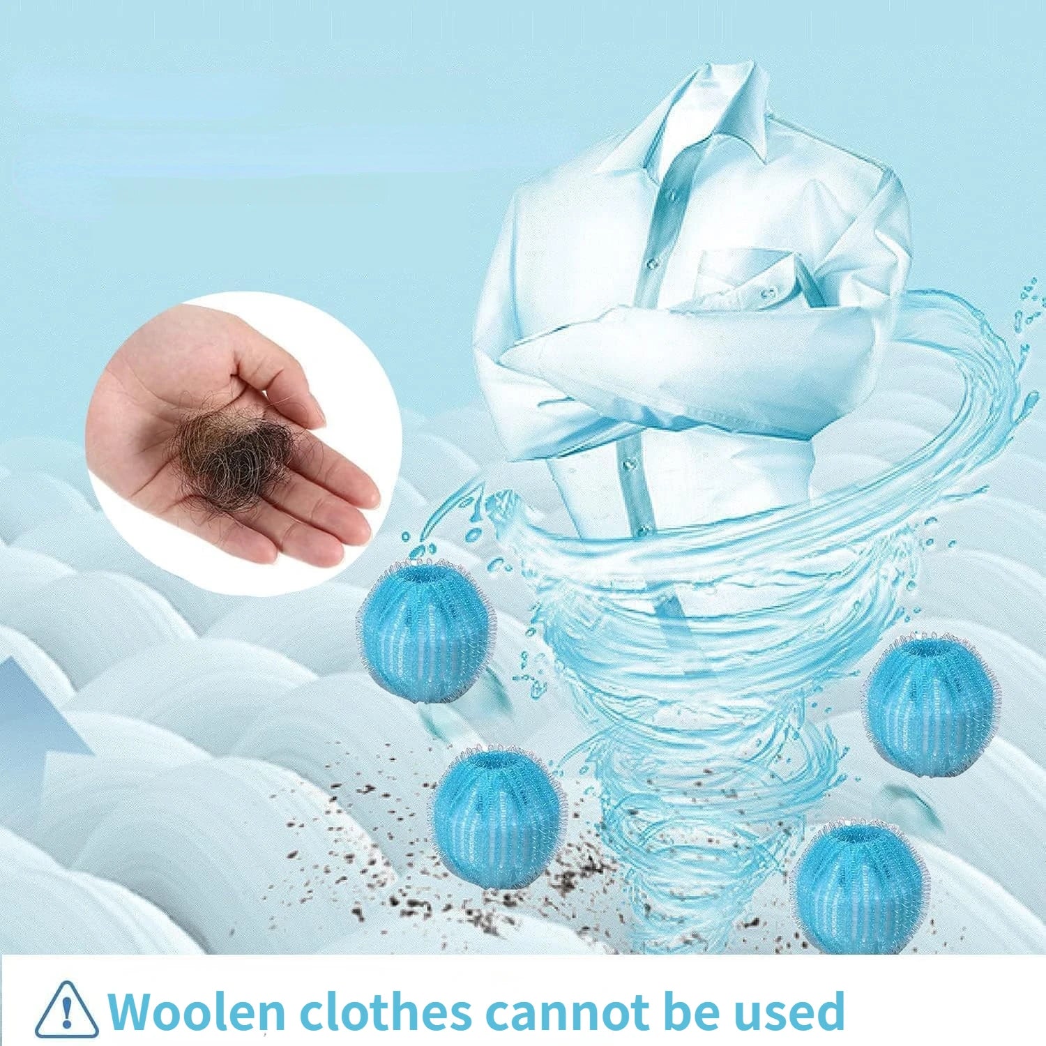 6 Pack Pet Hair Remover Catcher Washer Dryer Balls Washing Machine Laundry Ball Pet Hair Remover for Washing Machines