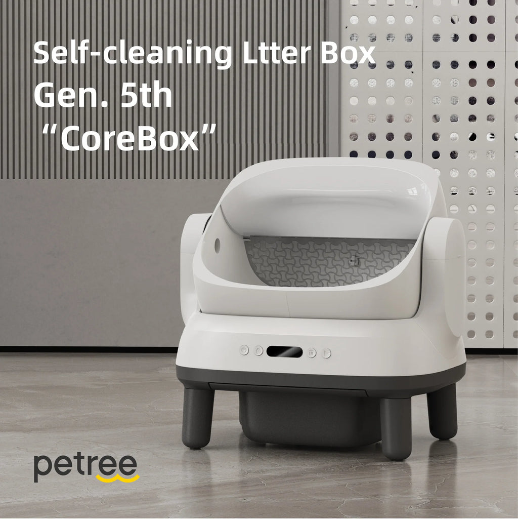 2026 New Petree Large Automatic Cat Litter Box Open Design Intelligent Self-Cleaning Cat Toilet Electric Deodorization Plastic