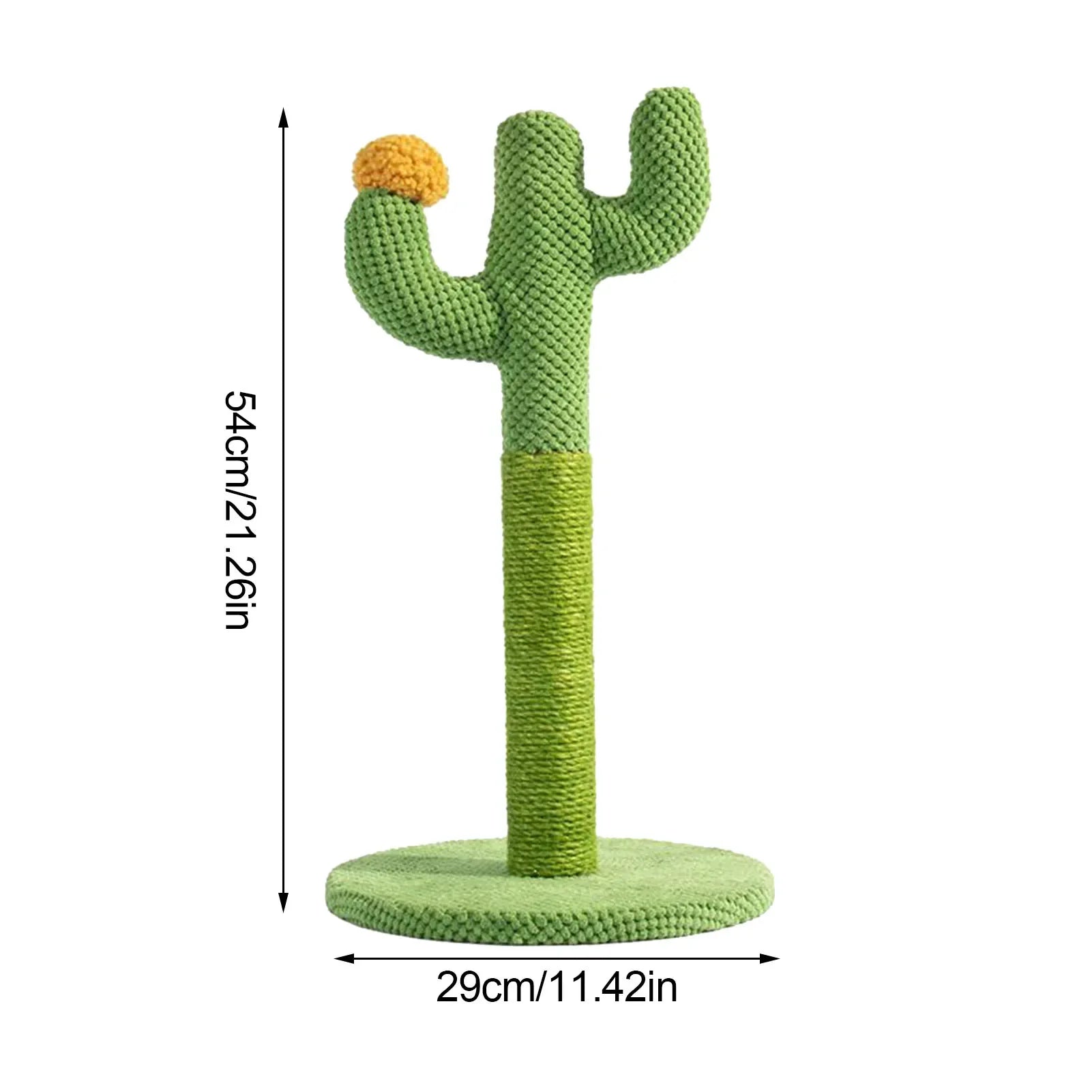 Cat Scratcher Post Sisal Rope Post Cactus Shape Cat Tree for Scratching Cat Tower With Plush Ball Toy Climb Tool