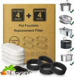 16 Pack Cat Water Fountain Filters Cat Fountain Replacement Filters for Stainless Steel Pet Water Fountain Dog Water Dispenser