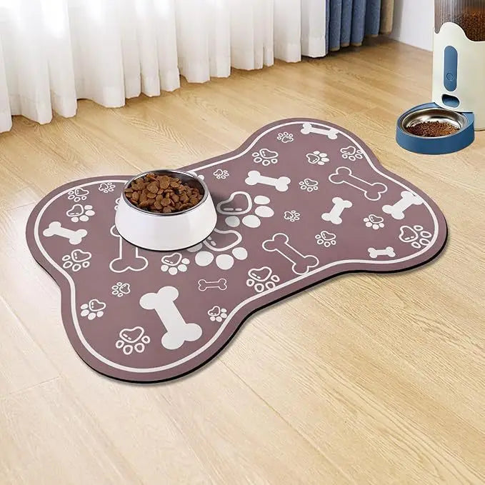 Wholesale Silicone Pet Bowls Mat Non Slip Pet Food Mat Dog Cat Square Bone Shaped Pet Feeding Mat