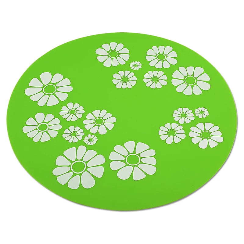 Silicone Pad Non-slip Mat for Automatic Cat Water Fountain Flower Print Silicone Pad for Dogs Cats Pet Dispenser Anti-slip Mat