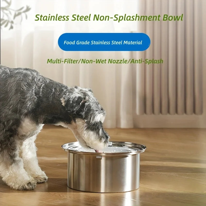2.5L/4L Stainless Steel No Spill Dog Water Bowl Slow Water Feeder Large Capacity Pet Bowl for Car Vehicle Travel Dog Bowls