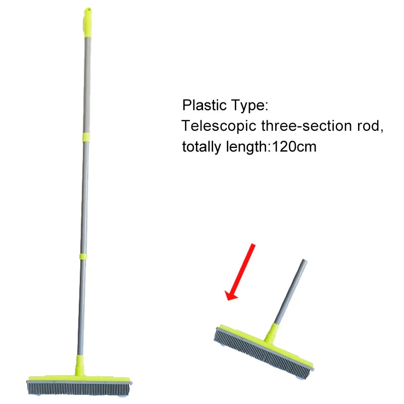 Adjustable Rubber Pet Hair Removal Broom Brush Dust Scraper Carpet Sweeper Wash Mop Telescopic Window Car Floor Cleaner