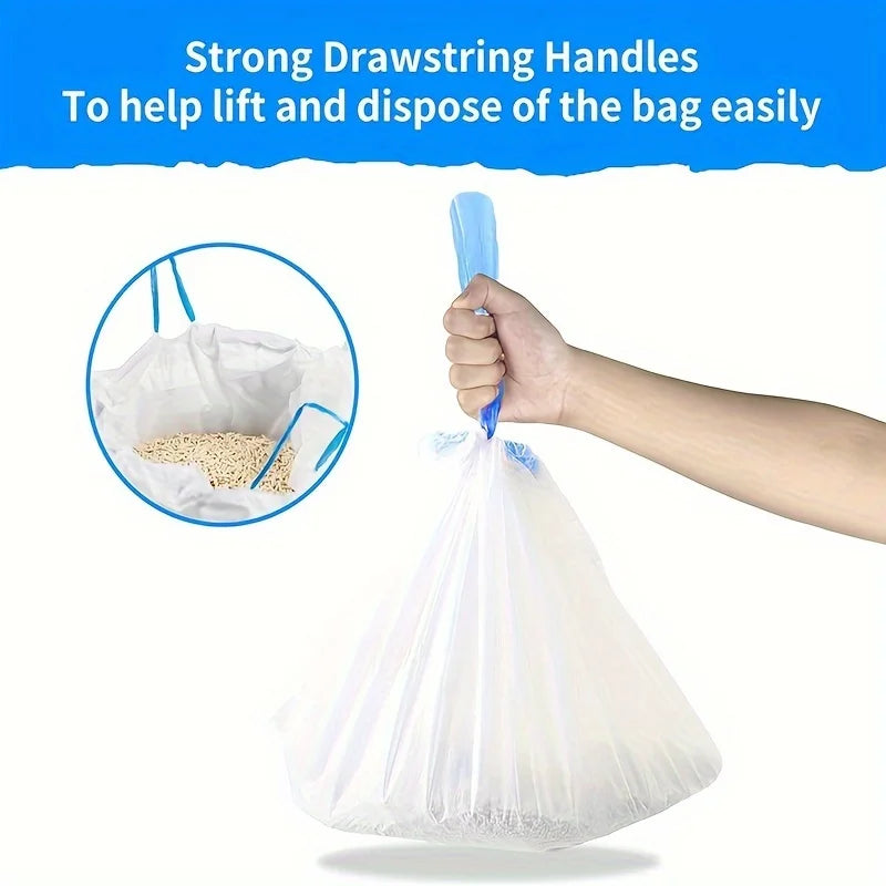 10 Rolls Portable Cat Litter Box Garbage Disposal Bags Pet Poop Bags Easy Cleanup Odor Control for Self-Cleaning Litter Boxes