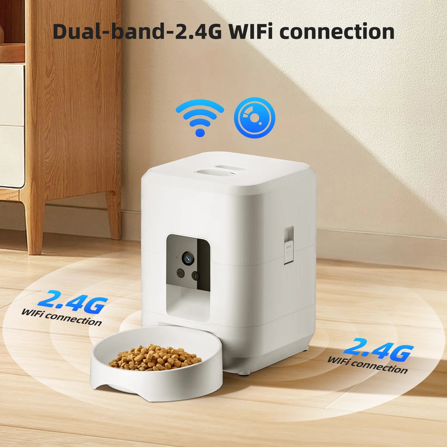 OEM 2L Portable Charge Automatic Cat Feeder with Camera Smart Dog Feeder Timed Cat Food Dispenser WIFI Control Pet Feeder