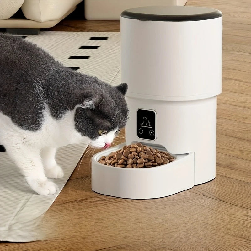 Smart Durable Plastic Automatic Cat Feeder with WiFi Control 4L Large Capacity Moisture-Proof Design Remote Feeding APP Control