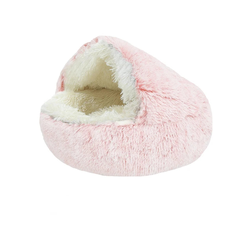 50CM Winter Cat Bed Warm Cat Mat Round Long Plush Sofa Soft Sleeping Cushion Pet Basket Bed for Cat Nest Pet Bed Drop Shipping