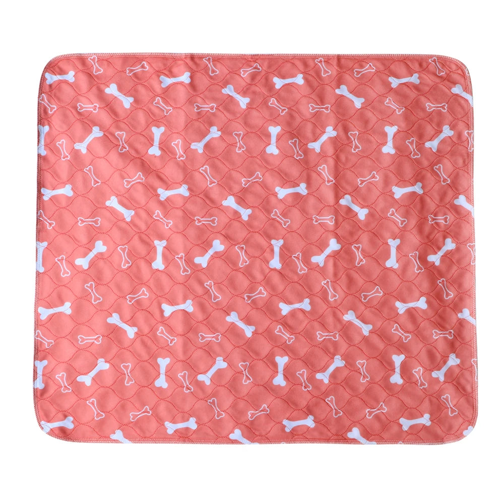 Reusable Pet Urine Pad Washable Dog Cat Diaper Mat 3 Layer Absorbent Dogs Diapers Pads Bone Paw Print for Sofa Bed Floor