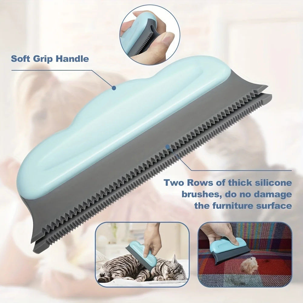 4pcs Pet Hair Remover Cat Brush Portable Efficient Lint Cleaner for Couch Carpet Car Mat Bedding Pet Bed & Furniture