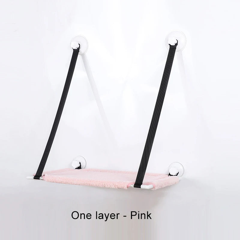 Double Layers Cat Hammock Window Indoor Cats Seat Shelves Kitten Limbing Frame Strong Suction Cups Bearing 25kg Cat Products