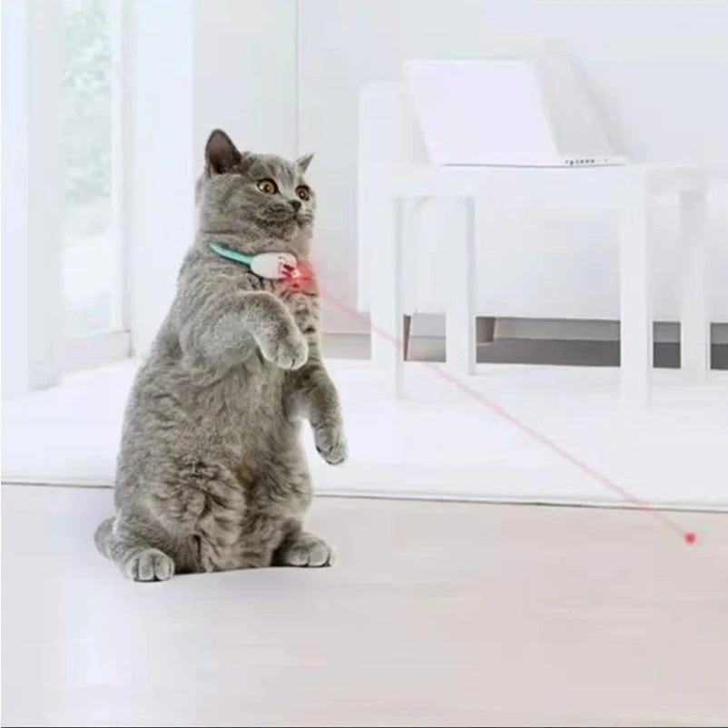 Smart Cat Laser Toys Cat Teasing Collar Rechargeable Infrared Interactive Cat Toys Kitten Toys for Relieve Anxiety Pet Supplies