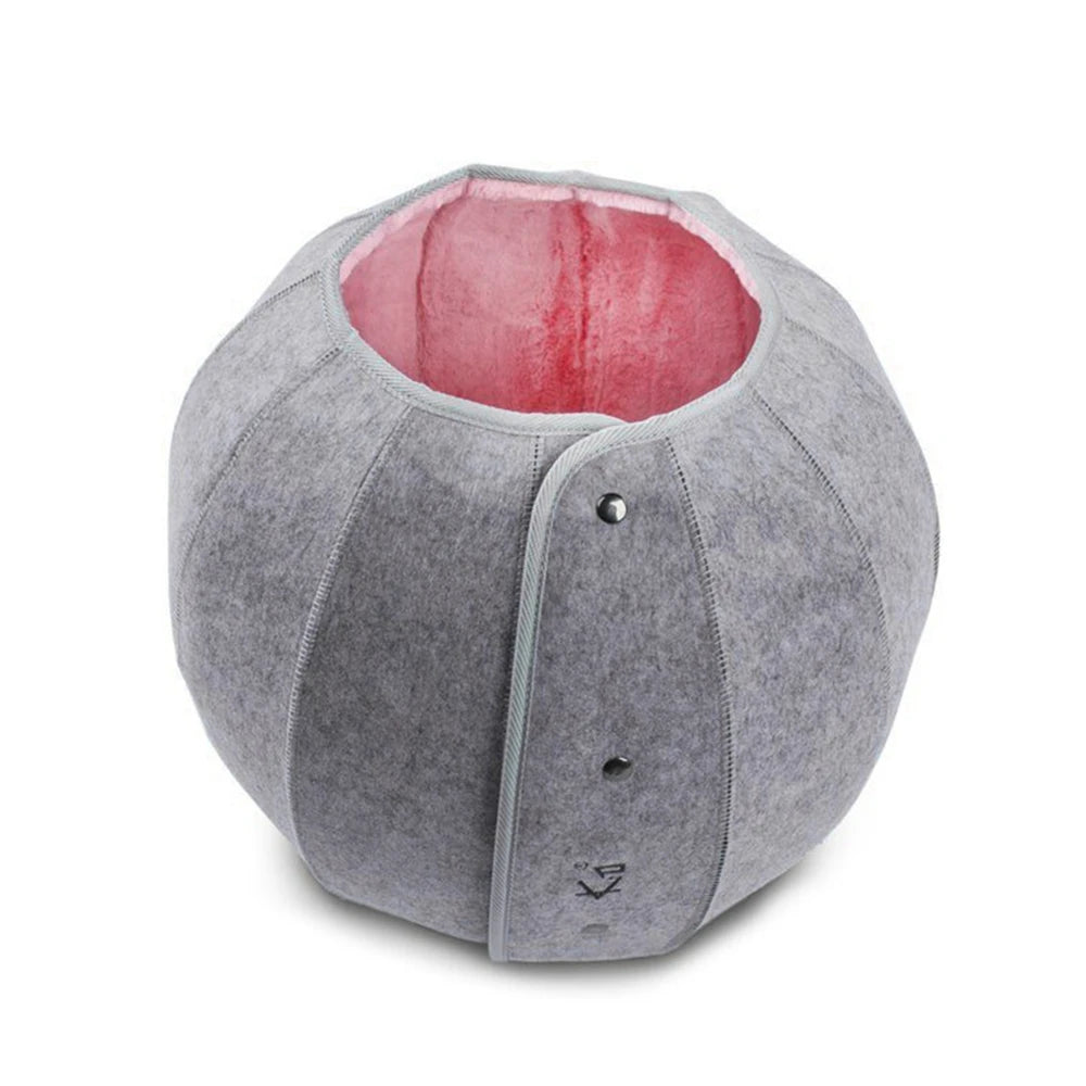 Cat Bed House Indoor Cat Toys Ball Interactive Soft Cute Shell Foldable Pet Toy Cat Tunnel Cave Tube Condo Fun Toy Bed for Kitty