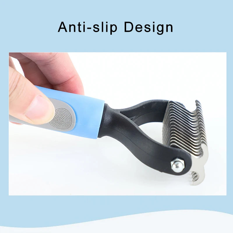 Pet Brush Fur Knot Cutter Dog Grooming Shedding Tools Pet Cat Hair Removal Comb Dog Brush Double Sided Pet Comb Dog Supplies
