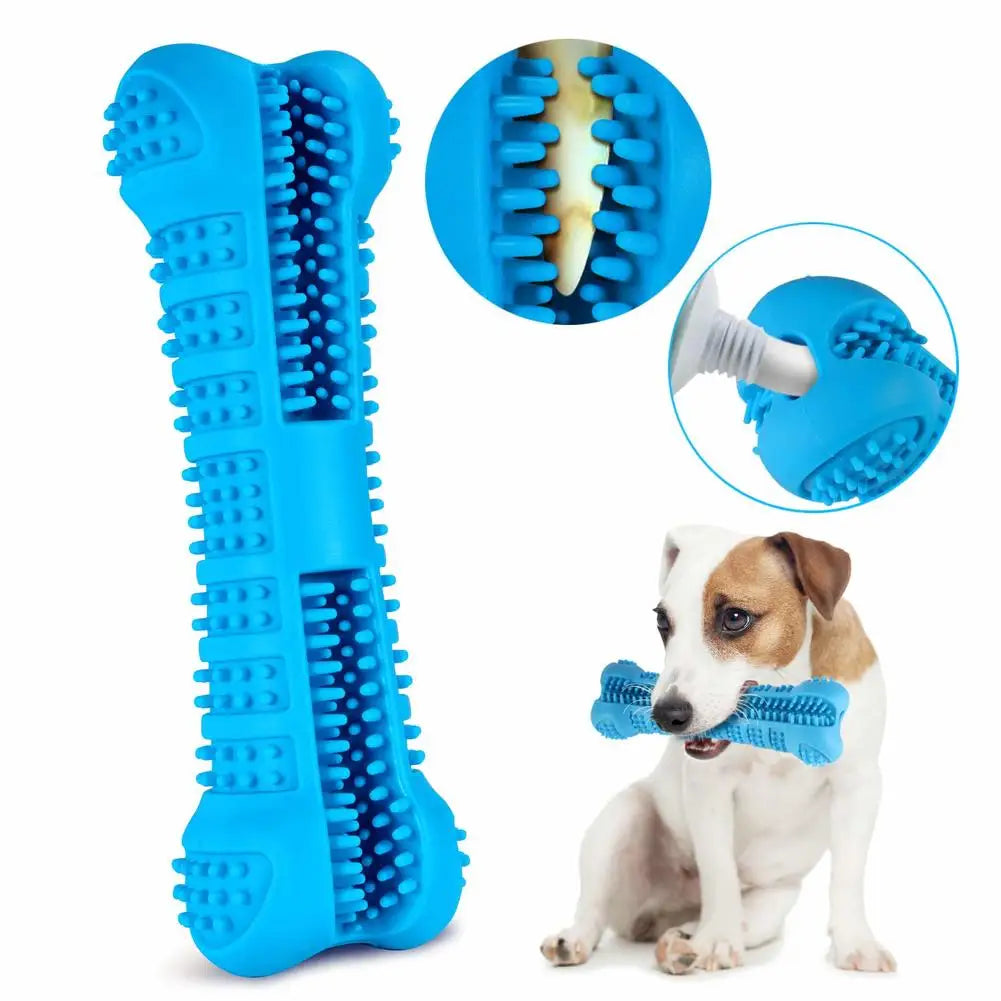 Dog Chew Toy Toothbrush Rubber Puppy Dog Molar Tooth Stick Pet Toys Teeth Cleaning Nontoxic Natural Dental Care for S/M Size Dog