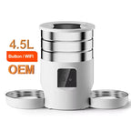4.5L Smart APP Control Automatic Cat Feeder with Recording Stainless Steel Smart Pet Feeder Automatic for Cats Dogs