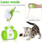 Automatic Cat Laser Toy with Feather Laser Pointer 2 in 1 Interactive Cat Toy with 2 Modes Long Lasting Battery Life USB C
