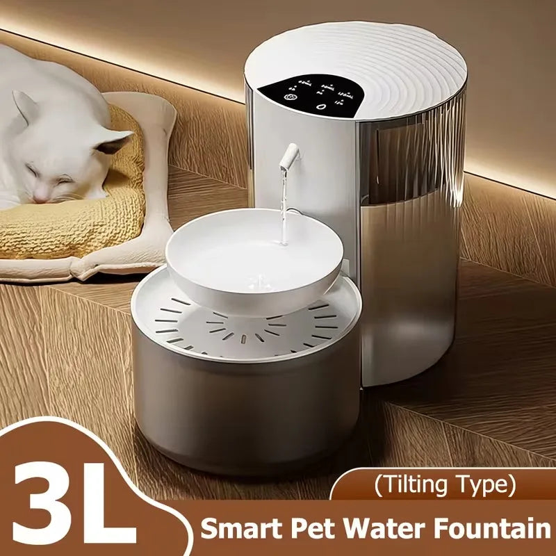 3L Automatic Cat Water Fountain Fresh and Waste Water Separation 2000mAh Wireless Dog Water Fountain Ultra Quiet No Need Filters