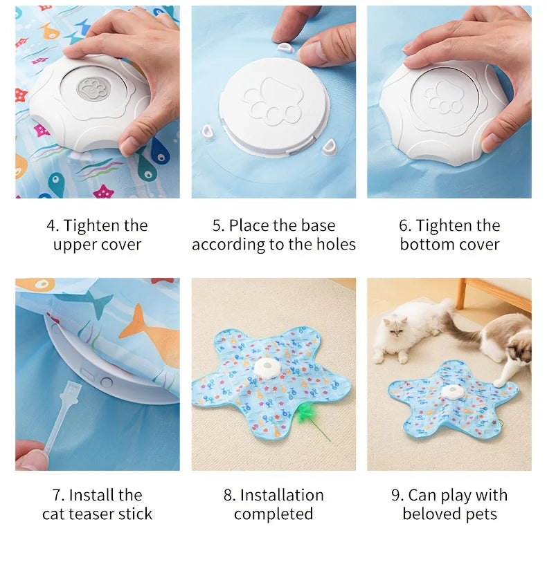 Automatic Wireless Smart Cat Toy Set Bite-Resistant Silent Super Motor 360 Degree Smart Sensor Rotation Anti-Boredom for Cats