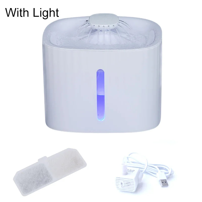 3L Eco-Friendly Plastic Automatic Cat Water Fountain with Water Level Window Replacement Filters Pet Water Dispenser
